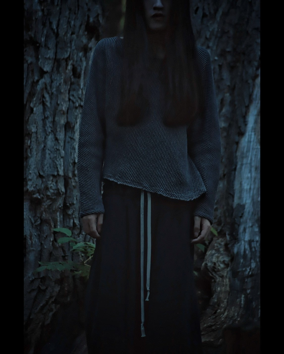 waffle bias pullover