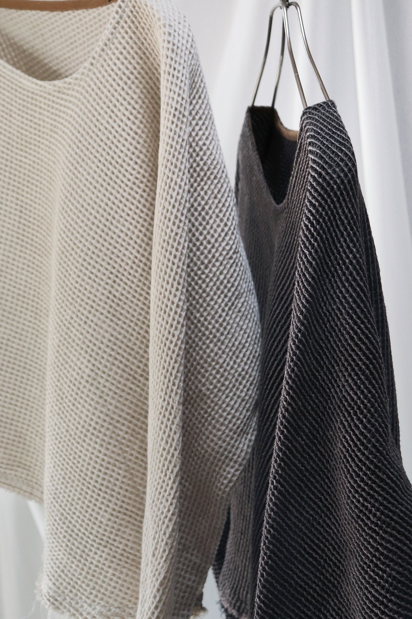 waffle bias pullover