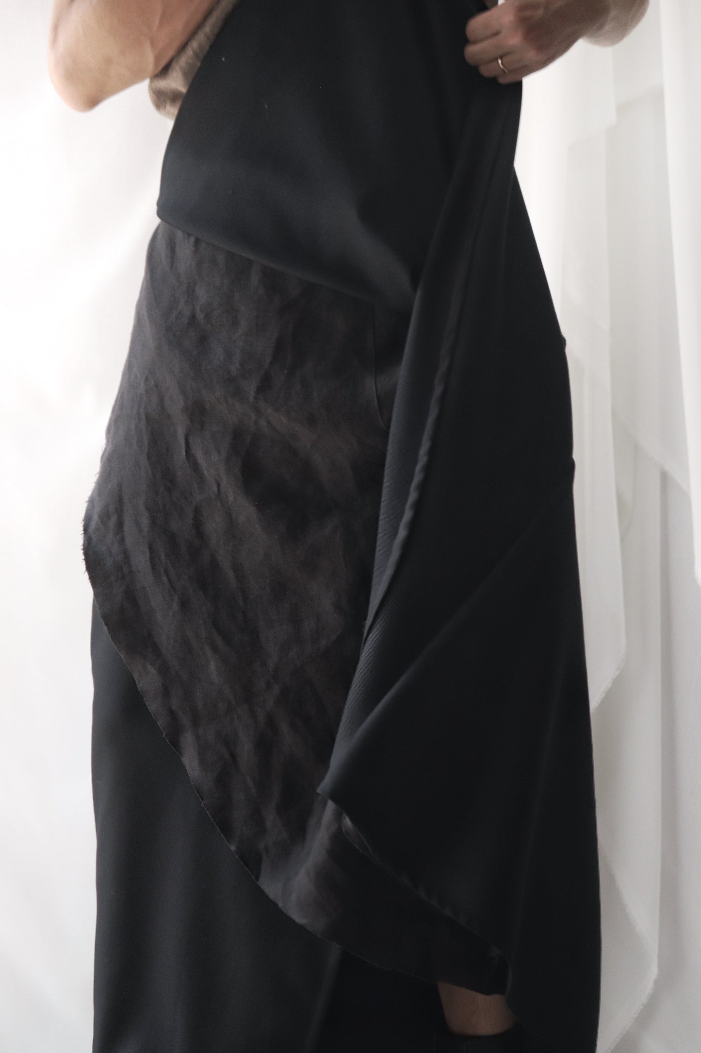 wrapped layered frayed skirt