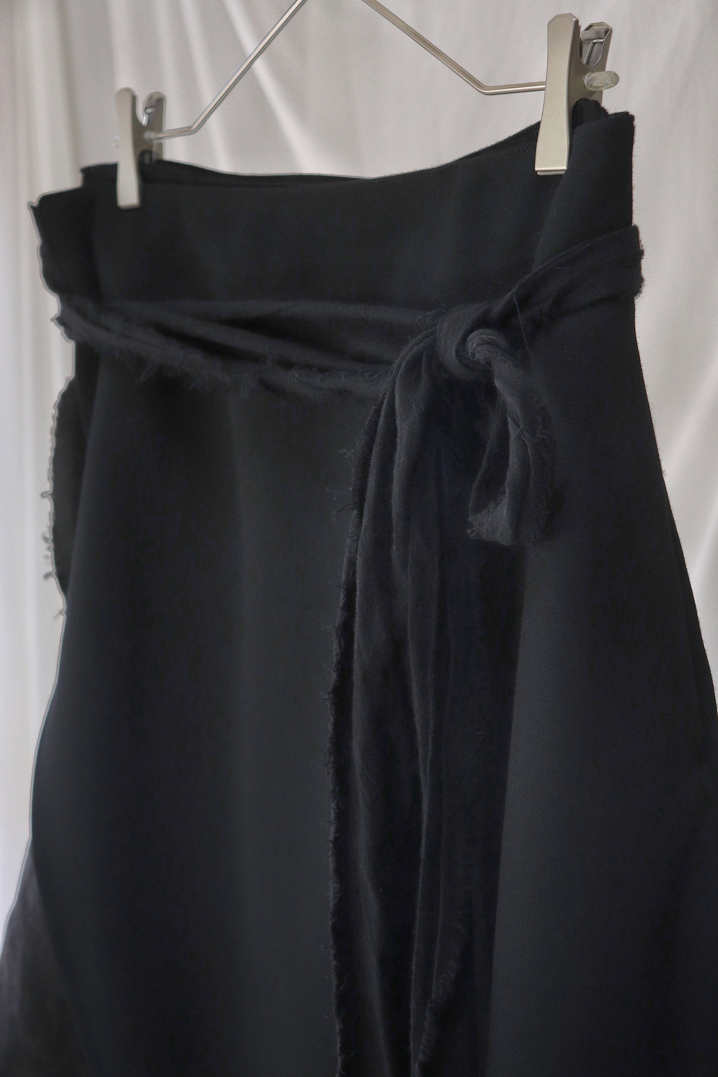 wrapped layered frayed skirt