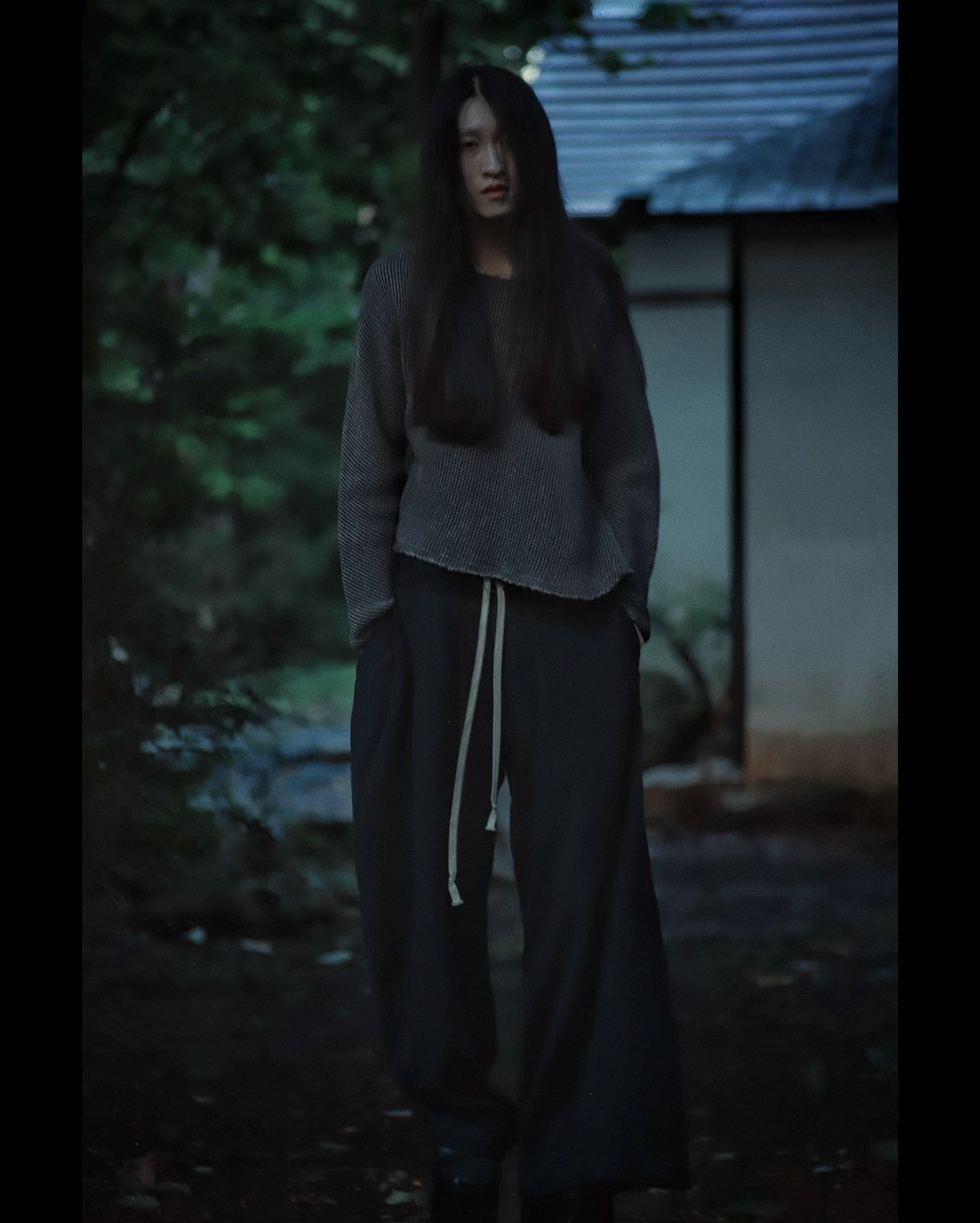 asymmetry tuck easy pants