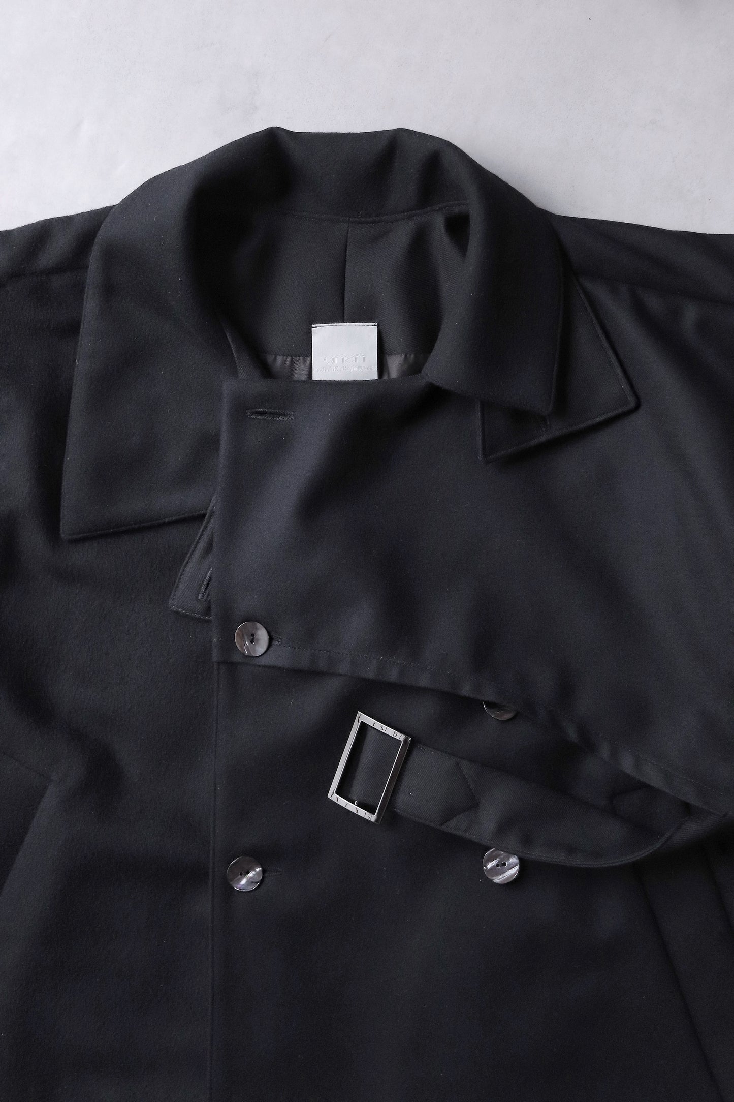 wool layered trench coat