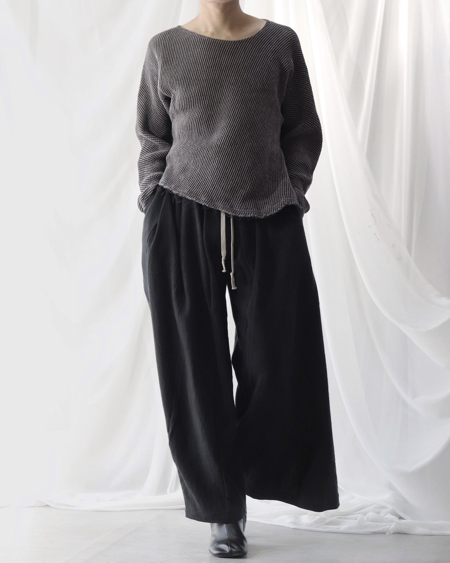 asymmetry tuck easy pants