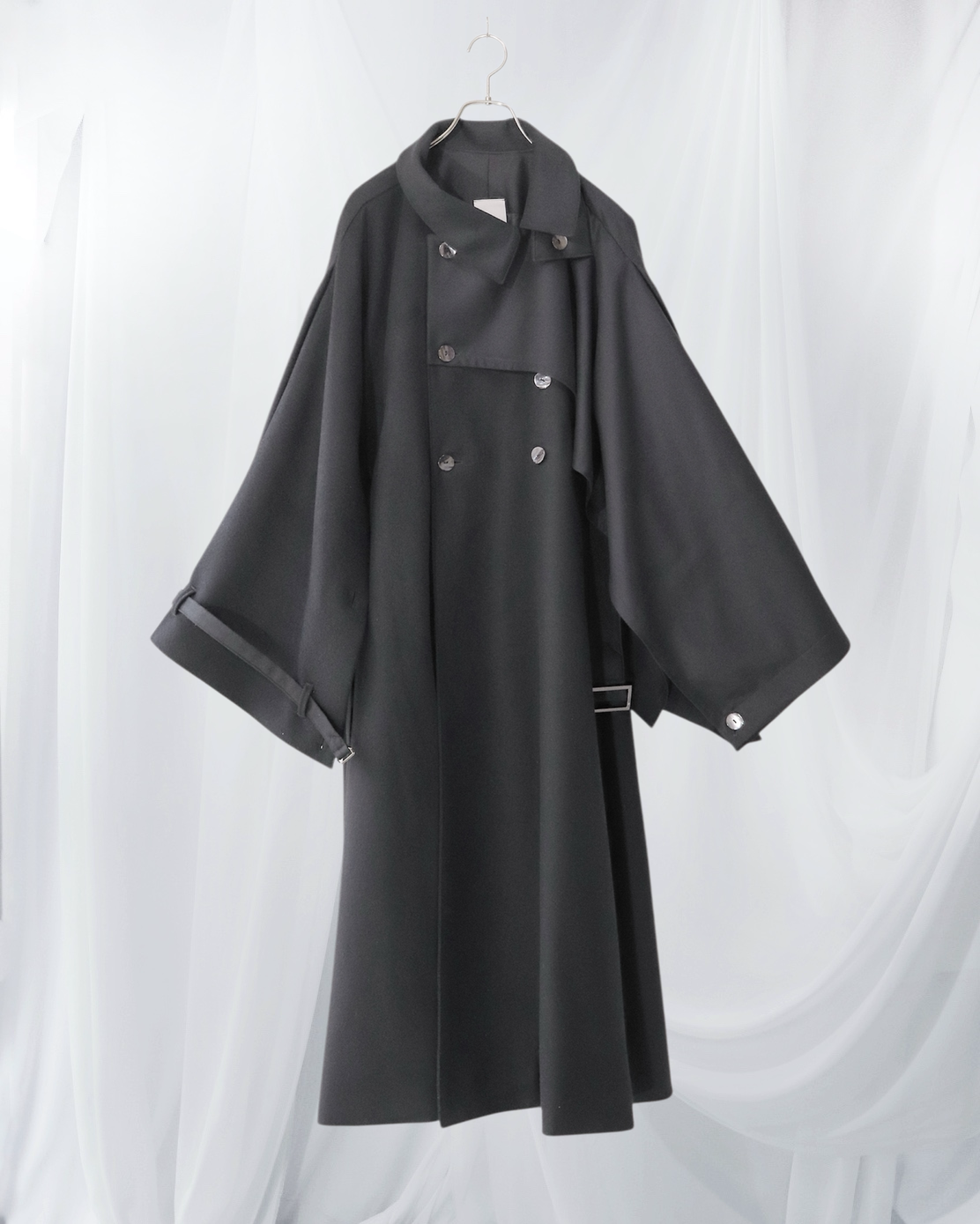 wool layered trench coat