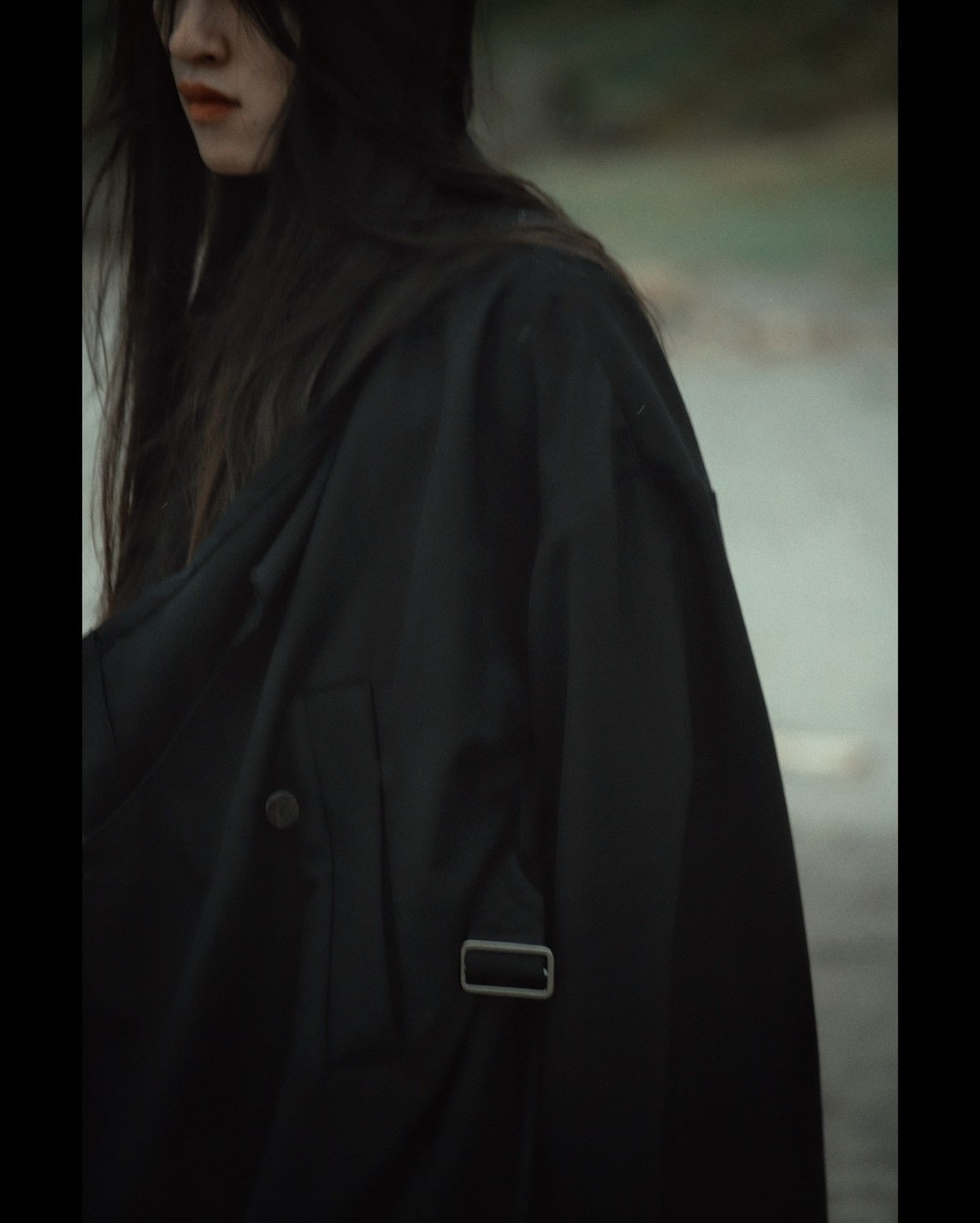 layered frayed coat