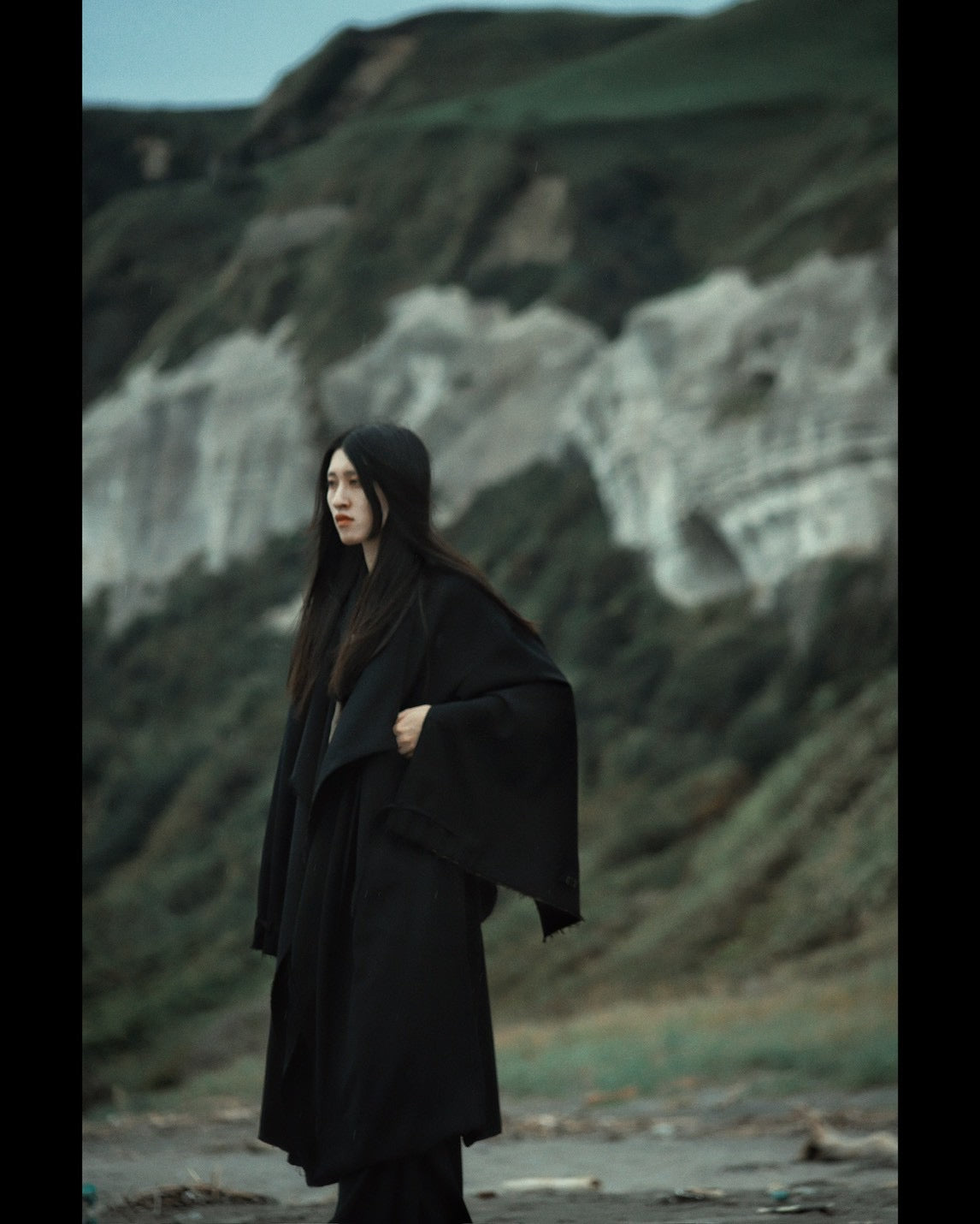 layered frayed coat
