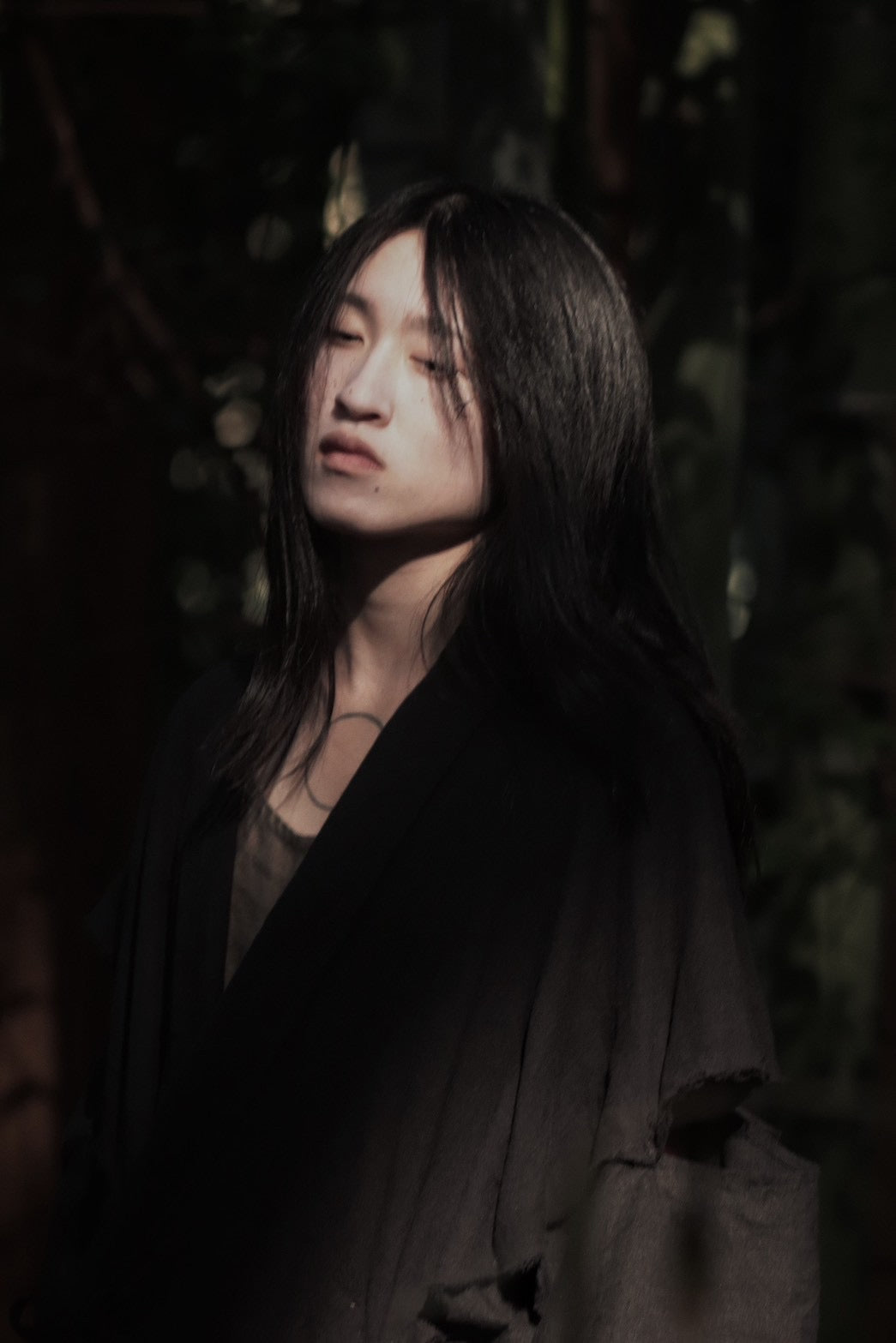 mid-length slit haori