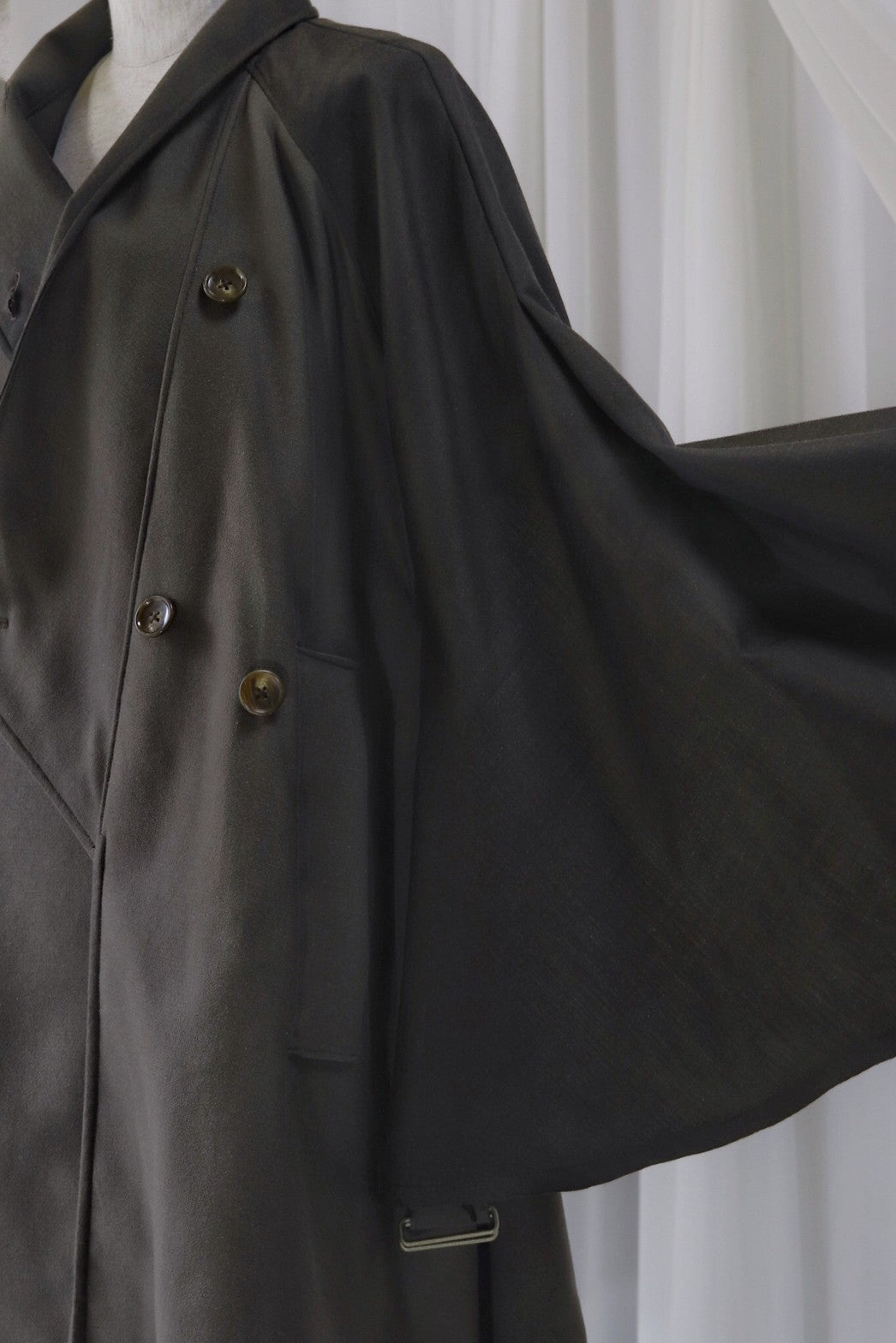 cotton × wool open sleeve spring coat