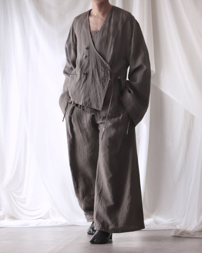 collarless jacket