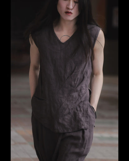 tuck sleeveless shirts