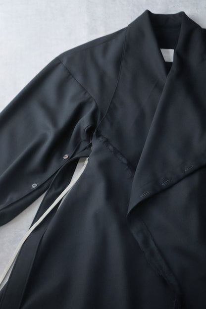 layered frayed coat