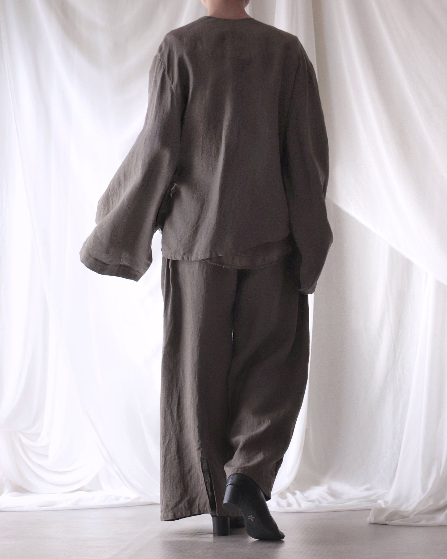 collarless jacket