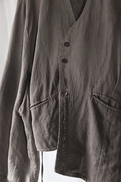 collarless jacket