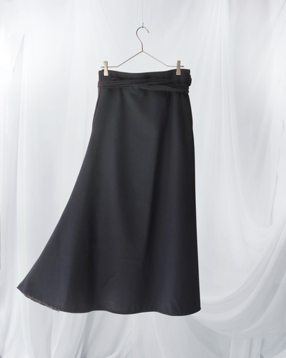 wrapped layered frayed skirt