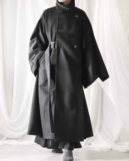 wool layered trench coat