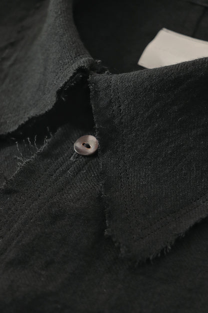 cut off flare sleeve shirt/black