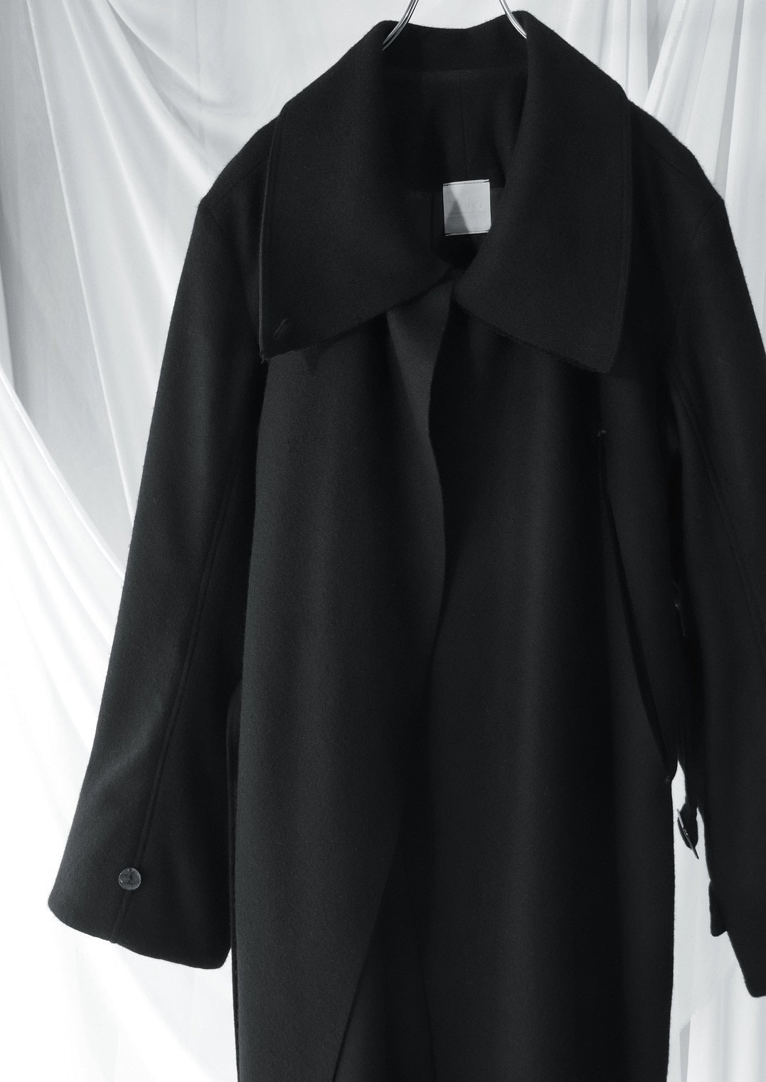 melton&gabardine layered coat
