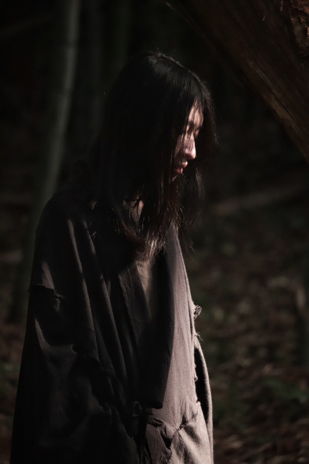 mid-length slit haori