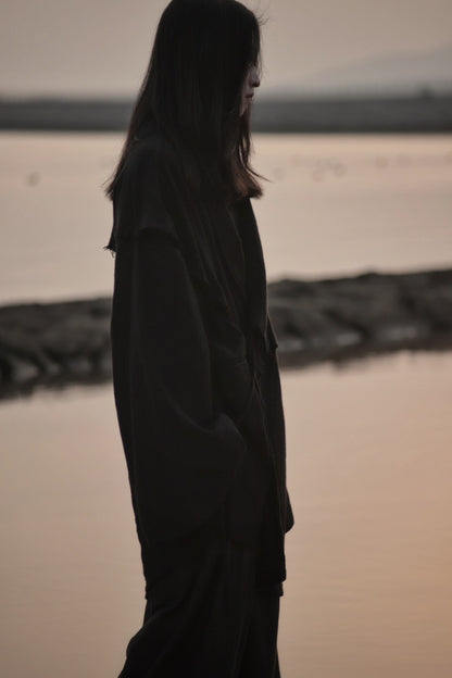 mid-length slit haori