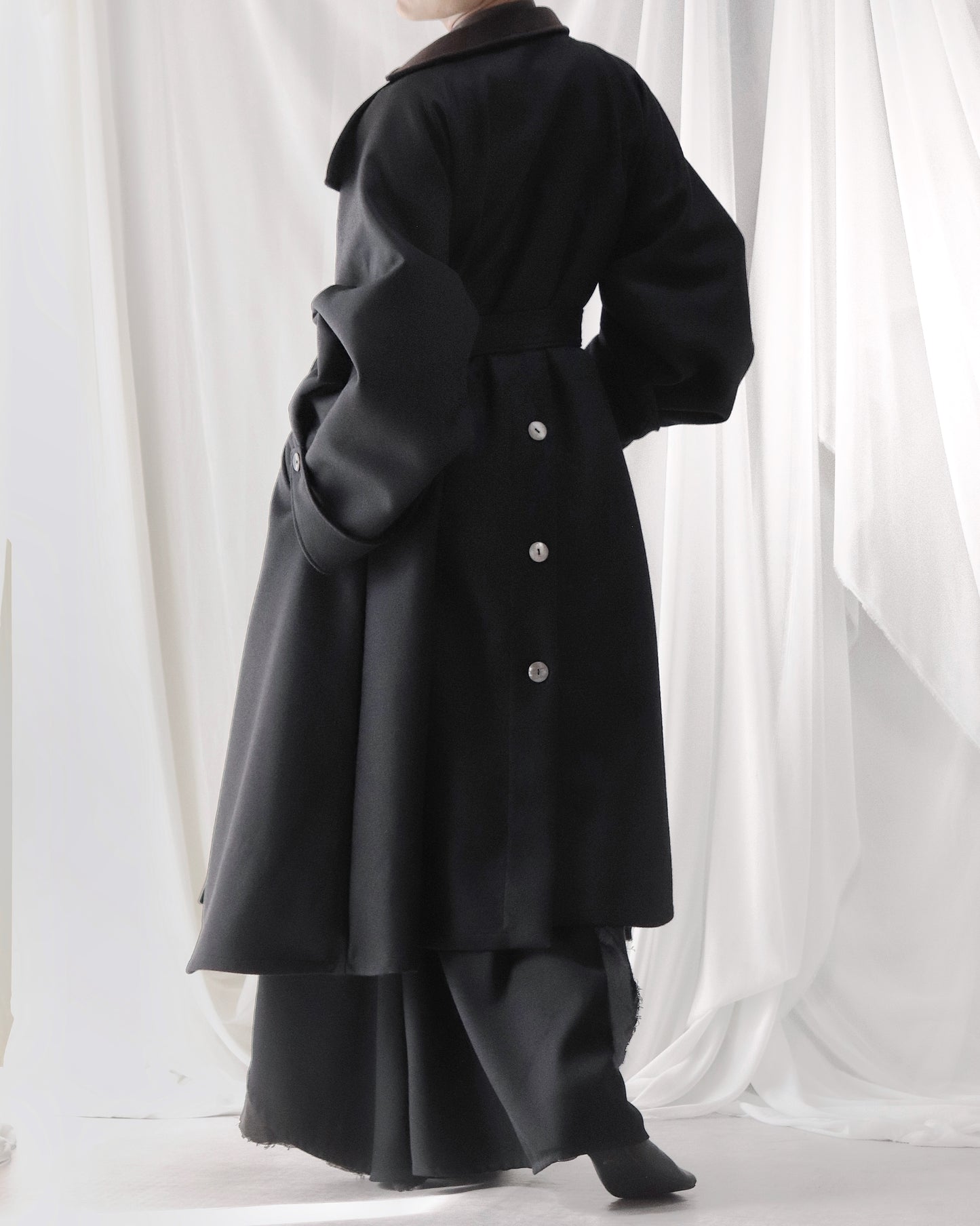 wool melton asymmetry coat