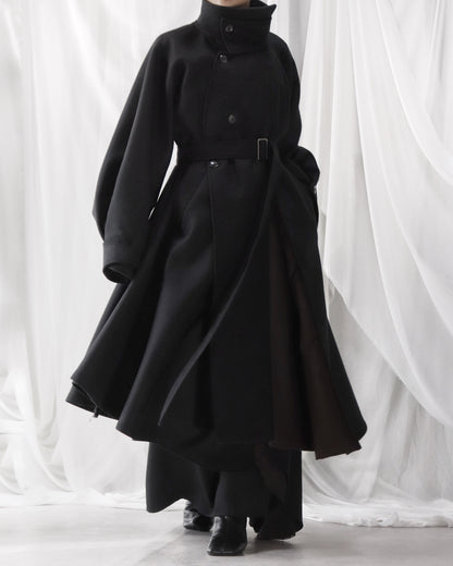 wool melton asymmetry coat
