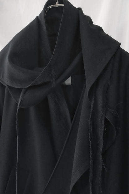 layered frayed coat