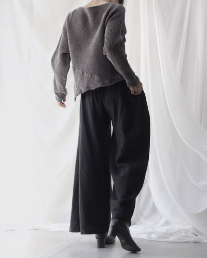 waffle bias pullover