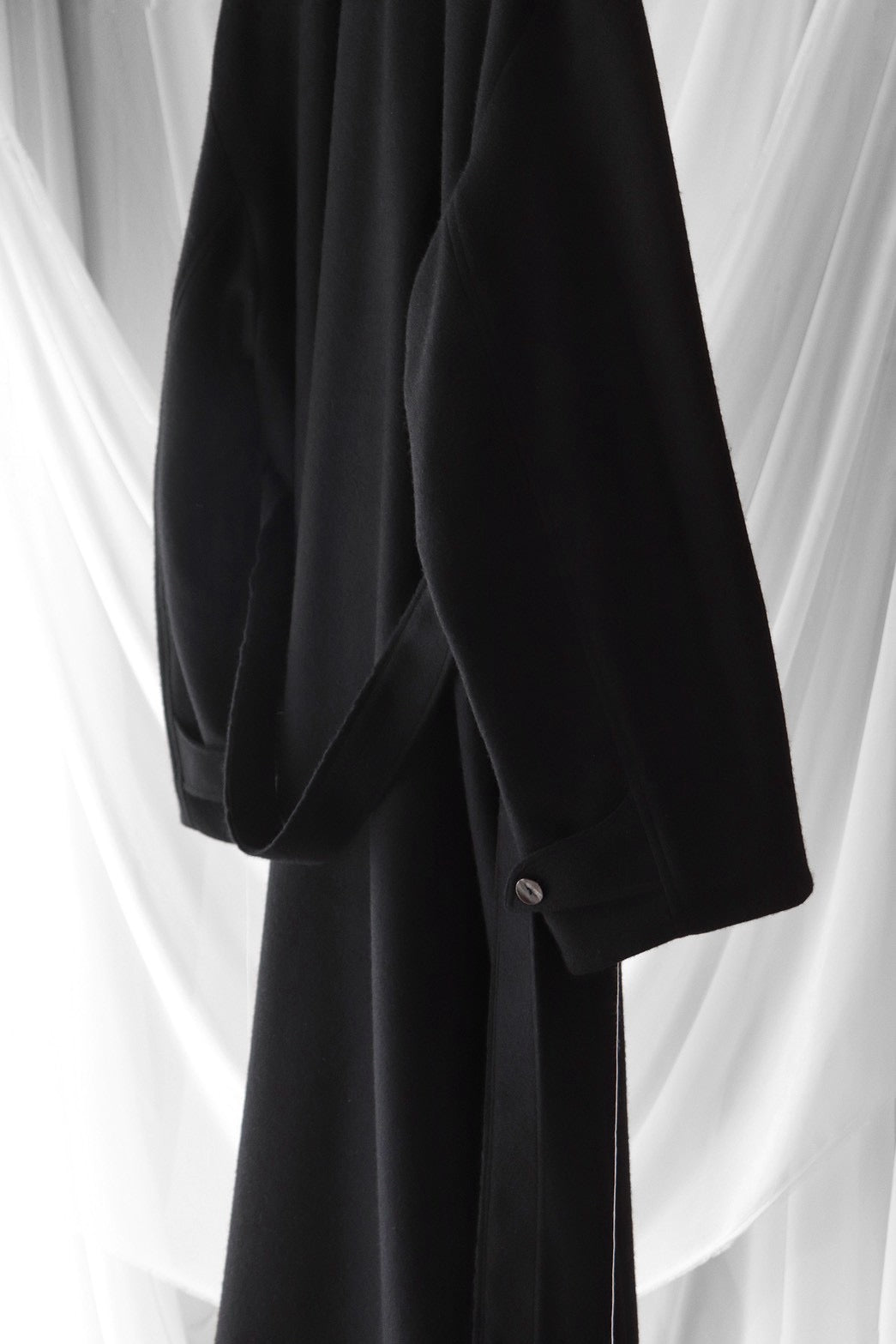 melton&gabardine layered coat