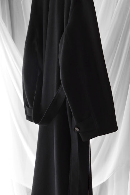 melton&gabardine layered coat