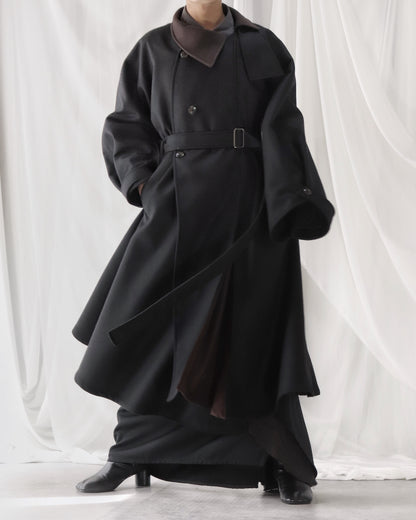 wool melton asymmetry coat
