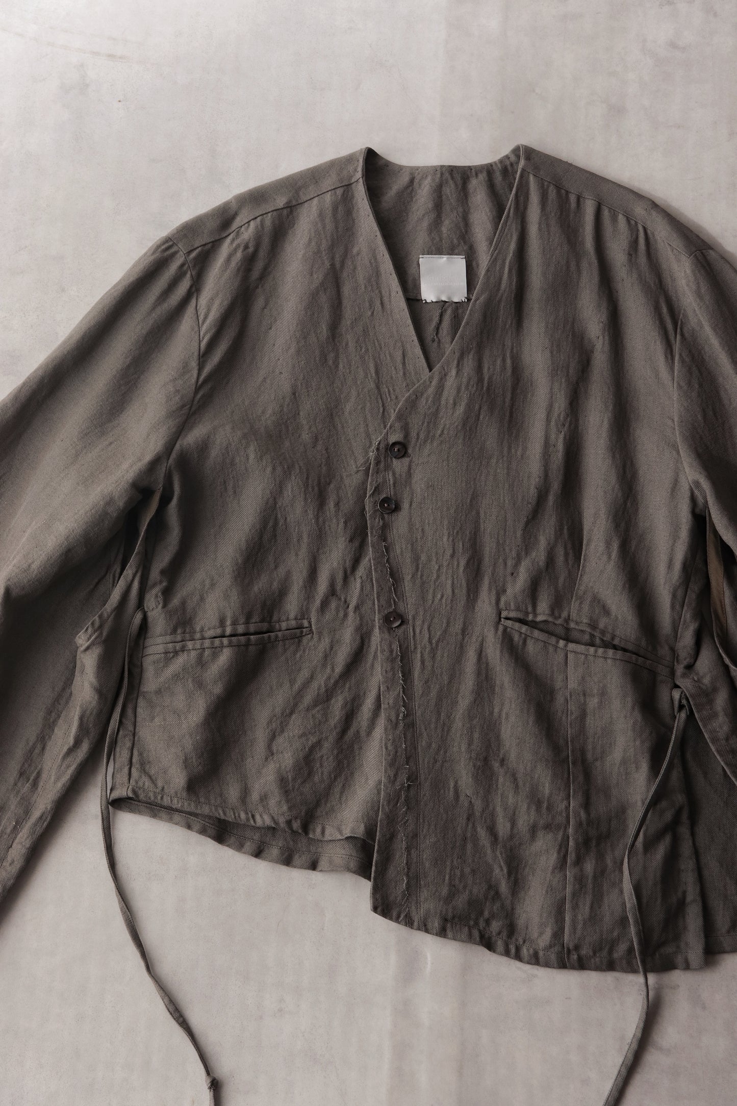 collarless jacket