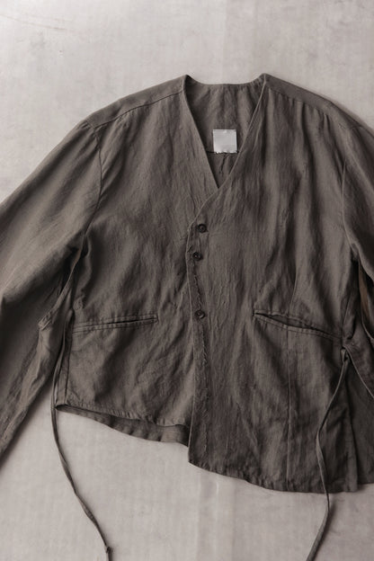 collarless jacket