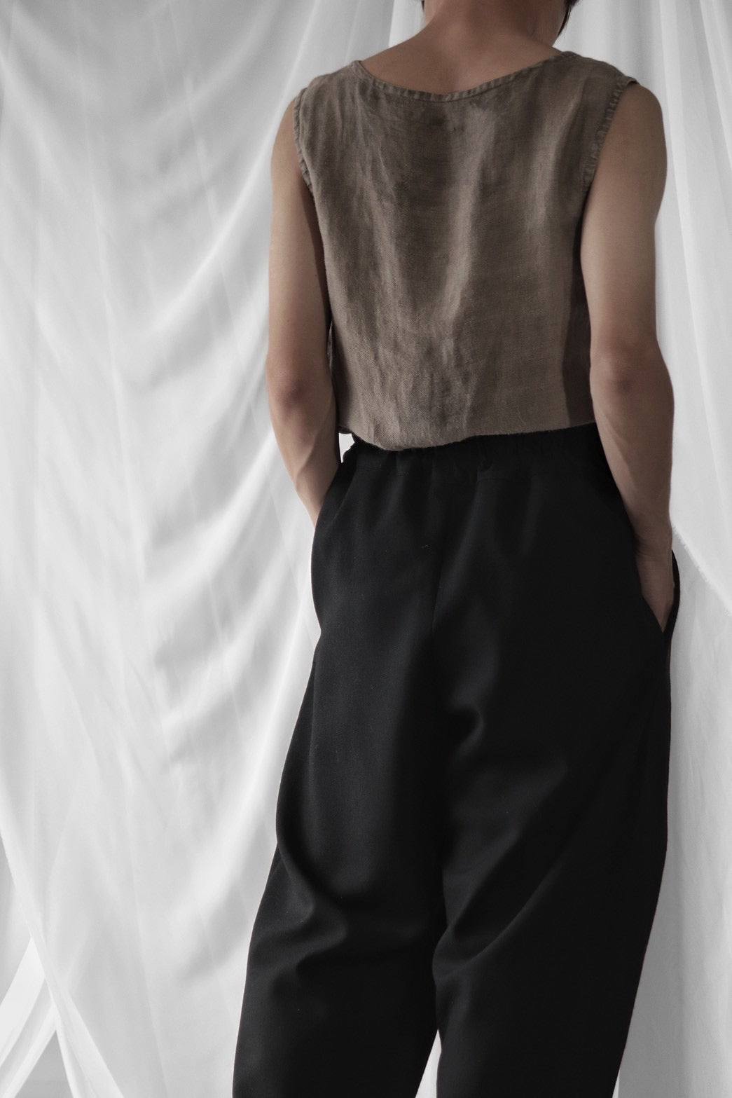 tucked tapered easy slacks