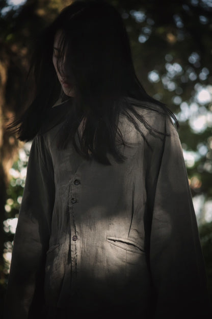 collarless jacket