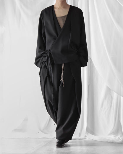 collarless tailored jacket