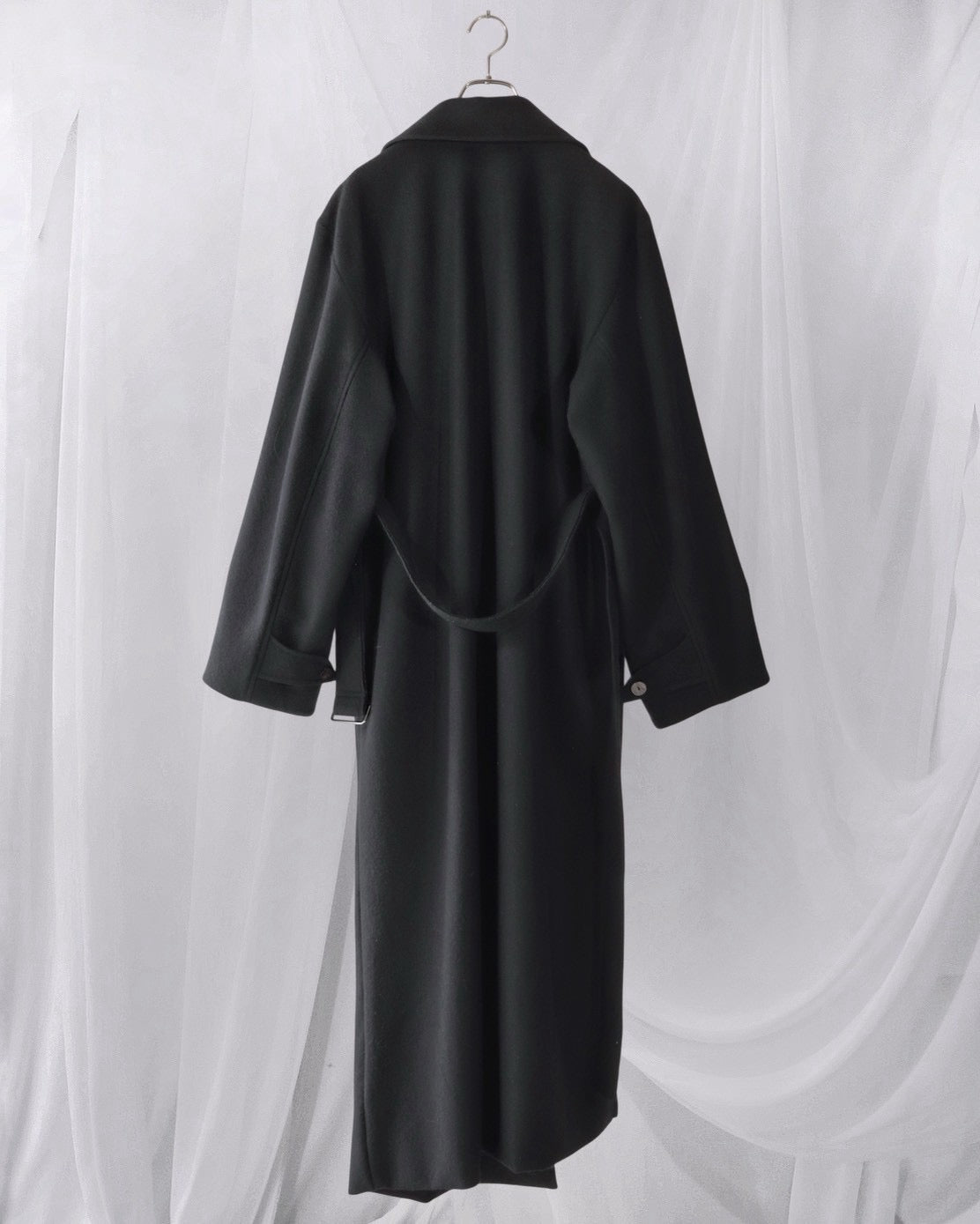 melton&gabardine layered coat