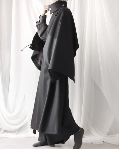 wool layered trench coat