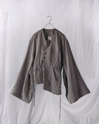 collarless jacket