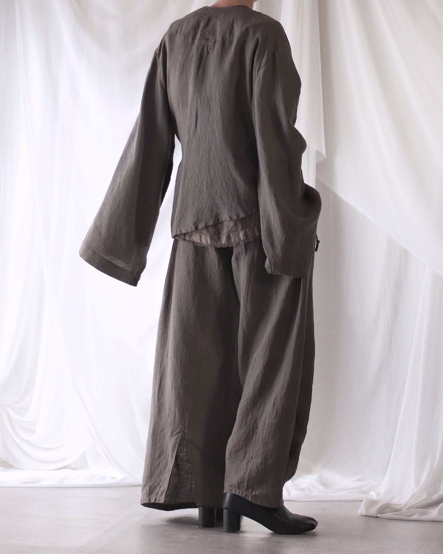 collarless jacket