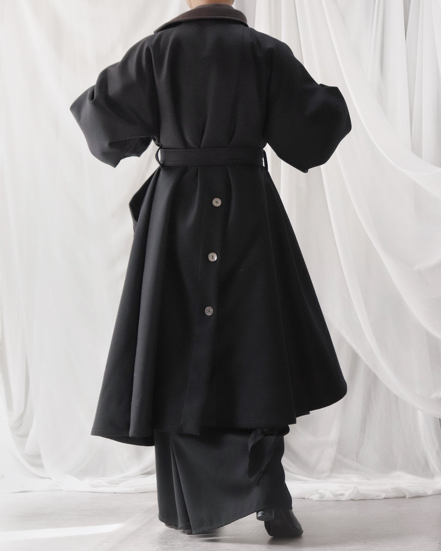 wool melton asymmetry coat