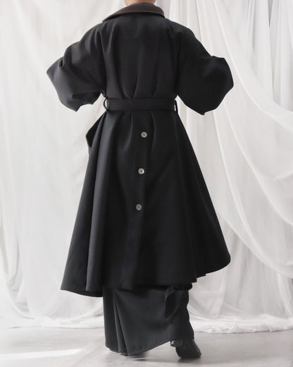 wool melton asymmetry coat
