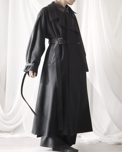 wool layered trench coat