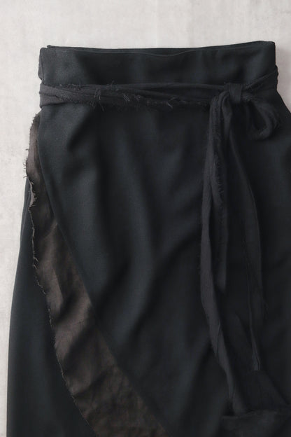 wrapped layered frayed skirt