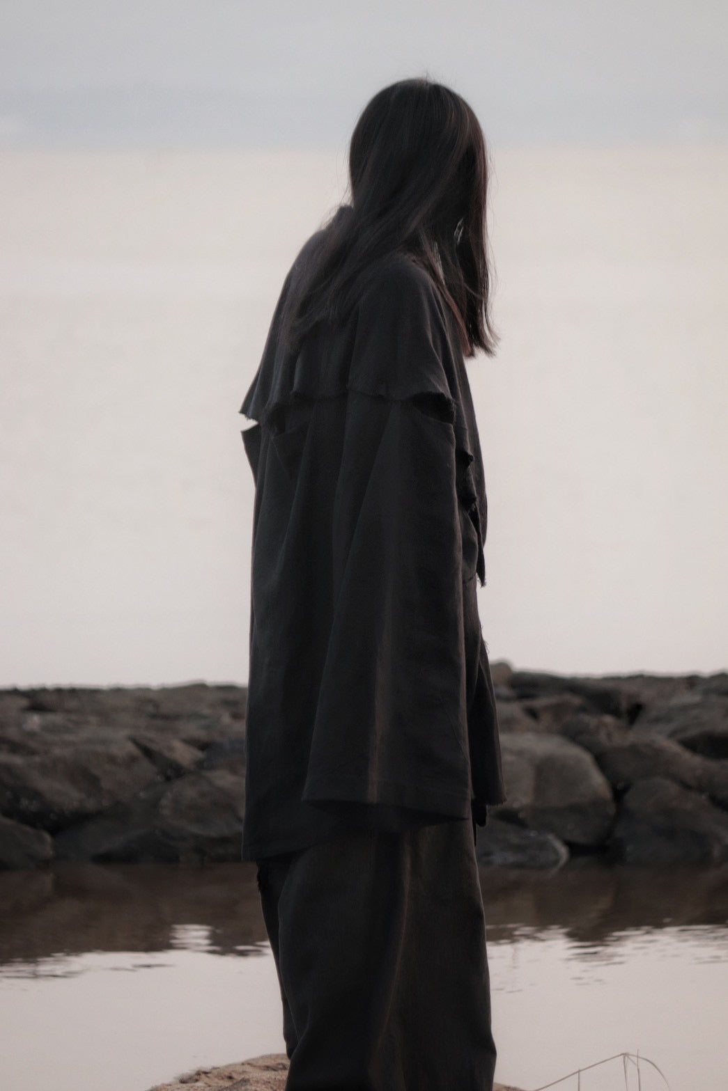 mid-length slit haori
