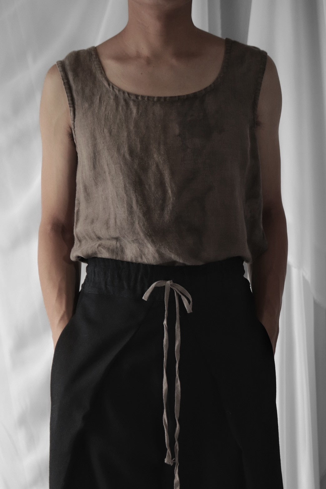 tucked tapered easy slacks