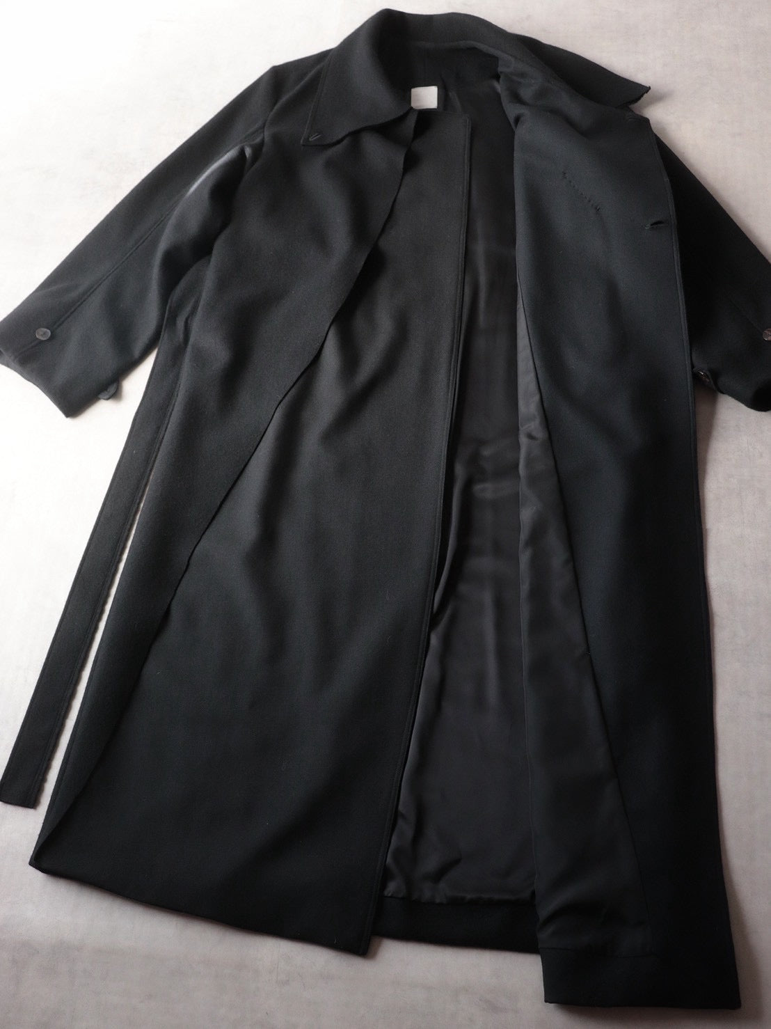 melton&gabardine layered coat