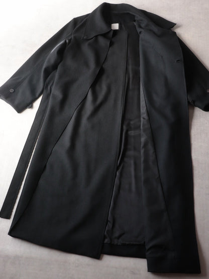 melton&gabardine layered coat
