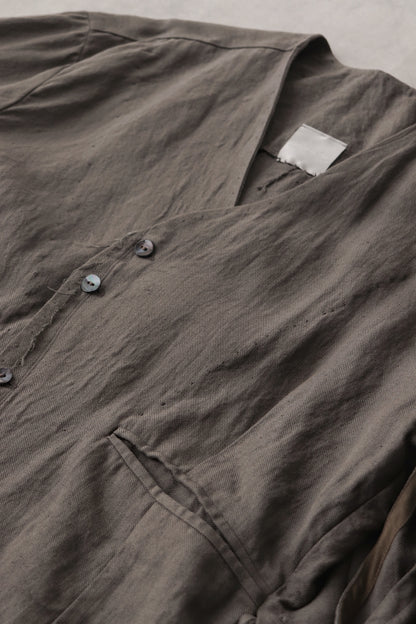 collarless jacket