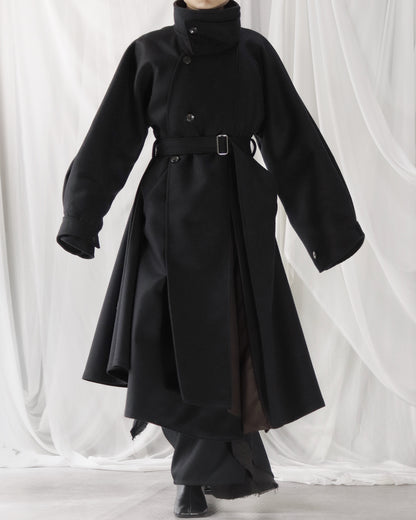 wool melton asymmetry coat
