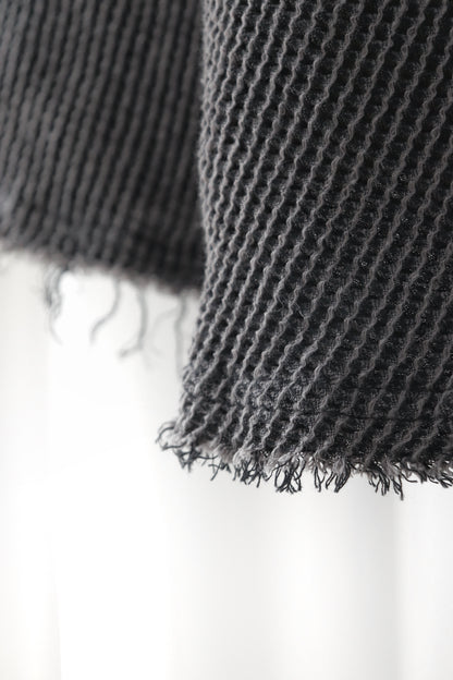 waffle bias pullover